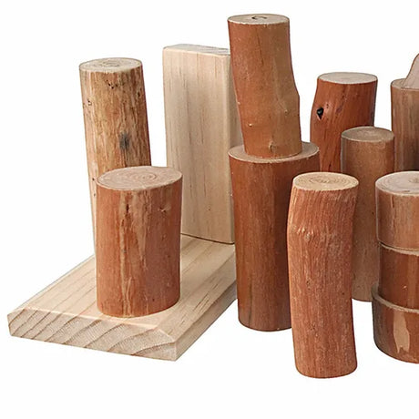 Barkless Wooden Log Blocks - 27 pieces - Modern Teaching Aids NZ