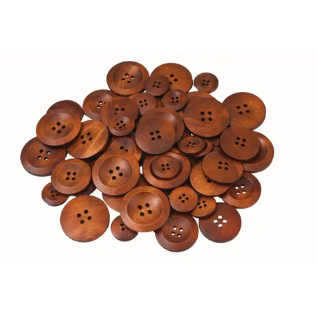 Creatistics Natural Wooden Buttons Assorted- Pack of 50 - Modern Teaching Aids NZ