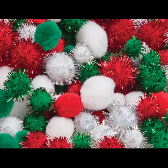 Christmas Pom Poms - Pack of 300 - Modern Teaching Aids NZ