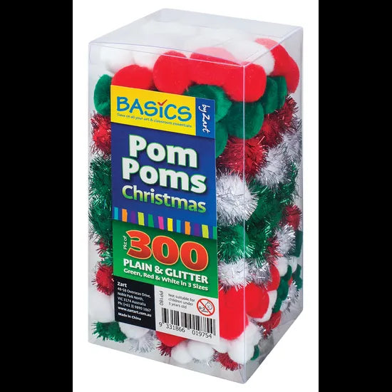 Christmas Pom Poms - Pack of 300 - Modern Teaching Aids NZ