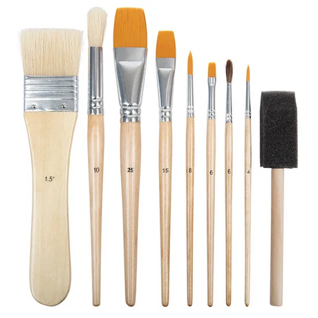 Assorted Brush Set - Pack of 9 - Modern Teaching Aids NZ