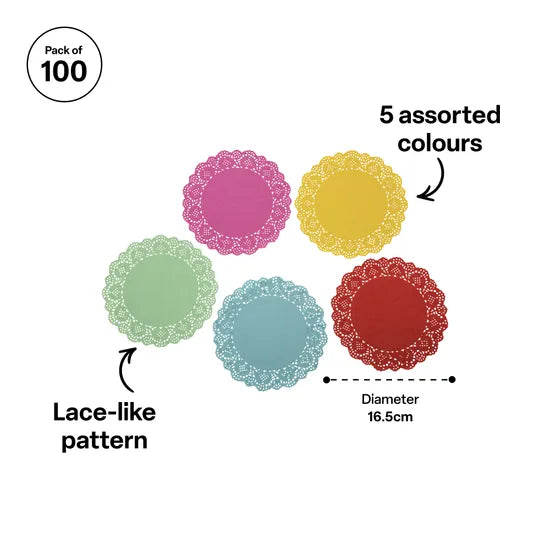Coloured Doilies - Pack of 100 - Modern Teaching Aids NZ