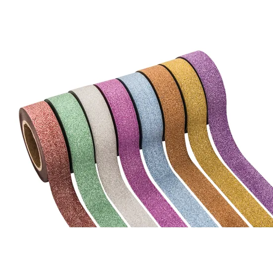 Creatistics Washi Glitter Tape Assorted 10 m- Pack of 8 - Modern Teaching Aids NZ