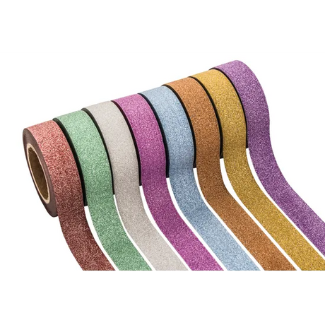 Creatistics Washi Glitter Tape Assorted 10 m- Pack of 8 - Modern Teaching Aids NZ