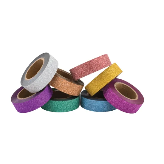Creatistics Washi Glitter Tape Assorted 10 m- Pack of 8 - Modern Teaching Aids NZ