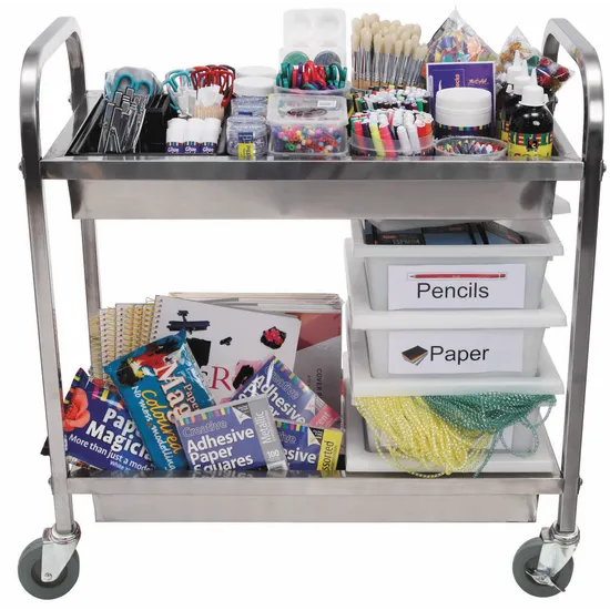 Multi-Purpose Stainless Steel Collage Trolley - Modern Teaching Aids NZ