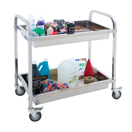 Multi-Purpose Stainless Steel Collage Trolley - Modern Teaching Aids NZ