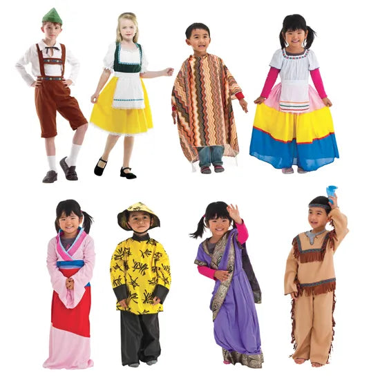 Multicultural Dress Up Set - 8 Dress ups - Modern Teaching Aids NZ
