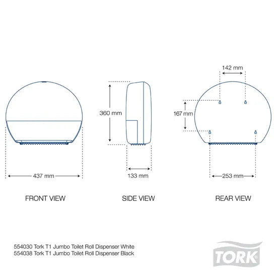 Tork Jumbo Toilet Roll Dispenser White T1 - Modern Teaching Aids NZ
