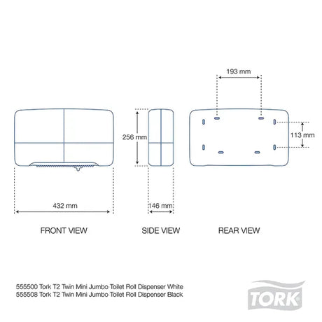 Tork Twin Mini Jumbo Toilet Disp White T2 - Modern Teaching Aids NZ