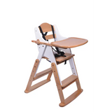 Wooden High-Low Feeding Chair - White - Modern Teaching Aids NZ