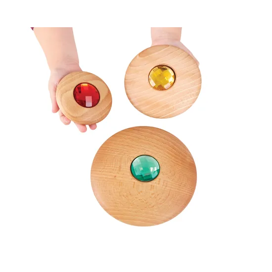 Wooden Jewel Pebbles - 12 pieces - Modern Teaching Aids NZ