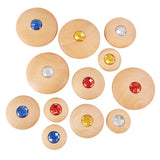 Wooden Jewel Pebbles - 12 pieces - Modern Teaching Aids NZ