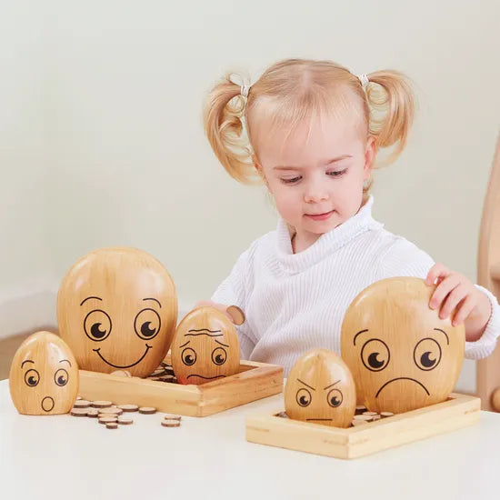 Wooden Emotions Pebble Family Set of 5 - Modern Teaching Aids NZ