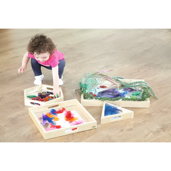 Mirror Trays - Set of 4 - Modern Teaching Aids NZ