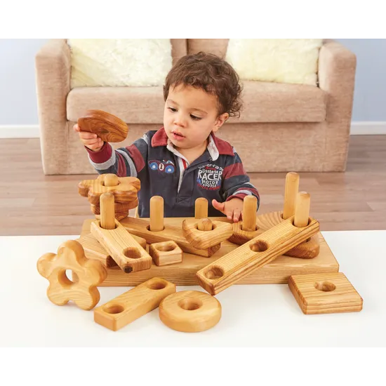 Wooden Stack & Build Block Set - Modern Teaching Aids NZ