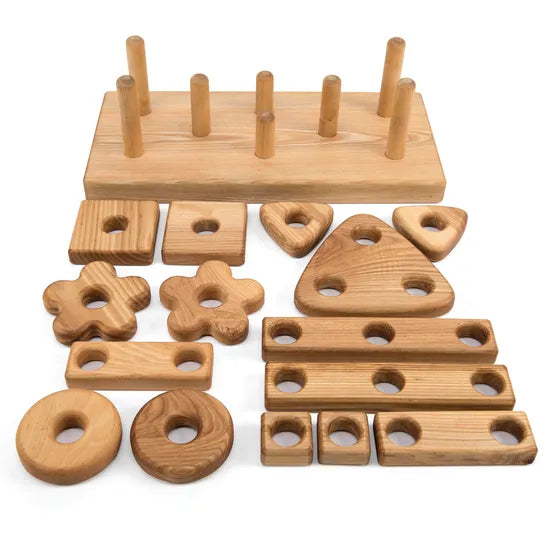 Wooden Stack & Build Block Set - Modern Teaching Aids NZ