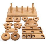 Wooden Stack & Build Block Set - Modern Teaching Aids NZ