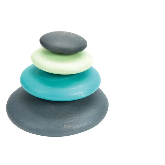 Pastel Wooden Stacking Pebbles - 18 pieces - Modern Teaching Aids NZ