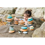 Pastel Wooden Stacking Pebbles - 18 pieces - Modern Teaching Aids NZ