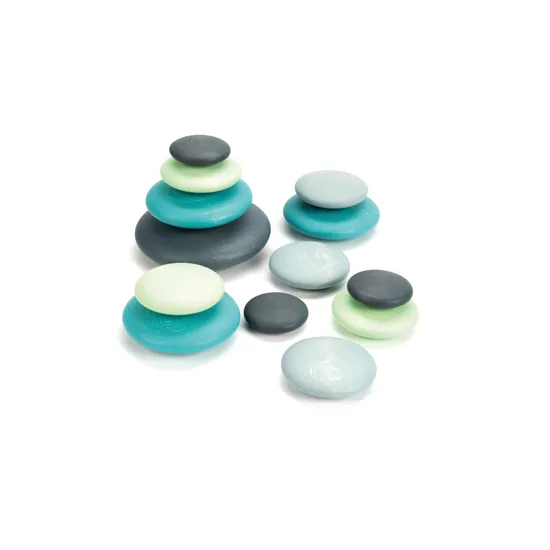 Pastel Wooden Stacking Pebbles - 18 pieces - Modern Teaching Aids NZ