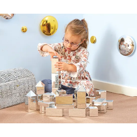 Metallic Mini Building Blocks- 32 pieces - Modern Teaching Aids NZ