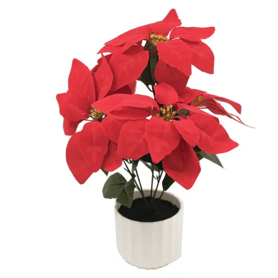 Artificial Red Poinsettia & Pot - Modern Teaching Aids NZ