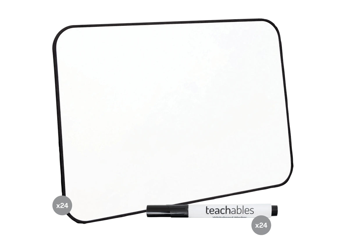 Teachables Magnetic Mini Whiteboards & Chisel Tip Markers Kit