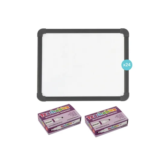 Teachables Magnetic Mini Whiteboards & Bullet Tip Markers Kit - Modern Teaching Aids NZ