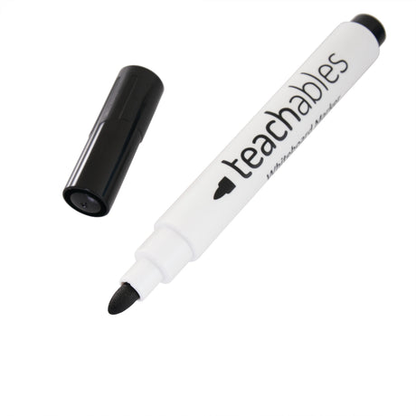 Teachables Magnetic Mini Whiteboards, Black Bullet Tip Markers & Cloths - Kit of 24