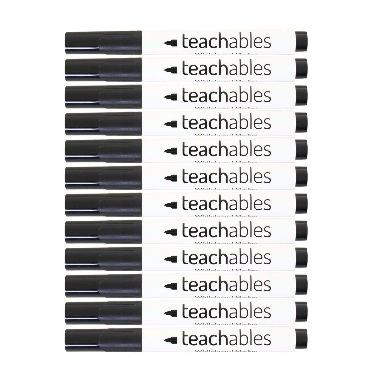 Teachables Magnetic Mini Whiteboards, Black Bullet Tip Markers & Cloths - Kit of 24