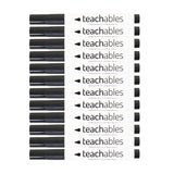 Teachables Magnetic Mini Whiteboards, Black Bullet Tip Markers & Cloths - Kit of 24