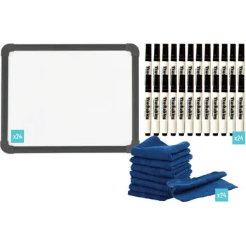 Whiteboard kit with Markers Eraser Cloths 24 - Modern Teaching Aids NZ