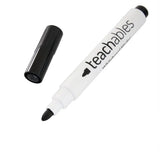 Teachables Magnetic Mini Whiteboards, Black Bullet Tip Markers & Mini Erasers - Kit of 12