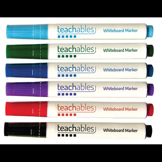 Teachables Magnetic Mini Whiteboards, Asst Chisel Tip Markers & Mini Erasers - Kit of 24 - Modern Teaching Aids NZ