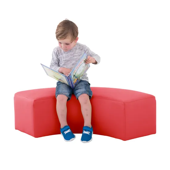 Ergerite - Curved Ottoman - 106cm - Red - Modern Teaching Aids NZ