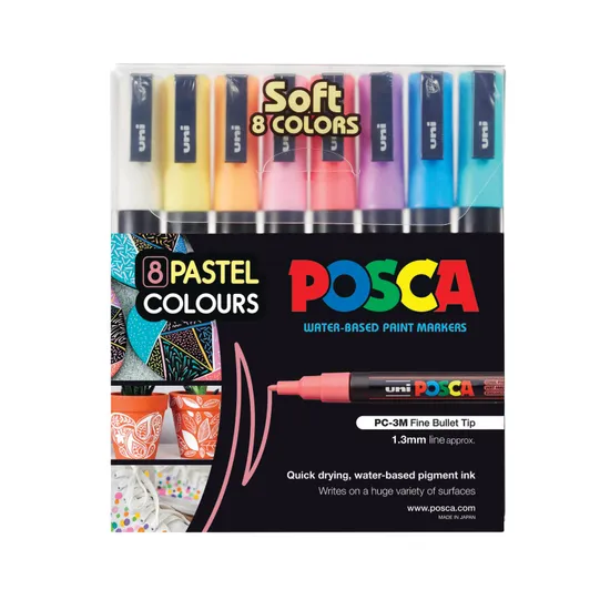 POSCA Marker Pastel Fine - Pack of 8 - Modern Teaching Aids NZ