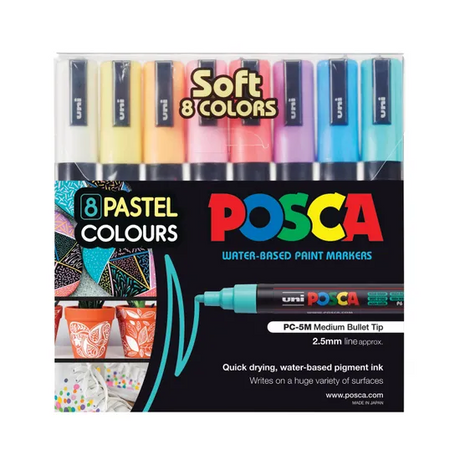 POSCA Marker Pastel Bullet - Pack of 8 - Modern Teaching Aids NZ