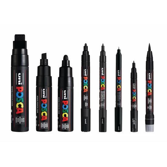 POSCA Marker Assorted Black - Pack of 8 - Modern Teaching Aids NZ