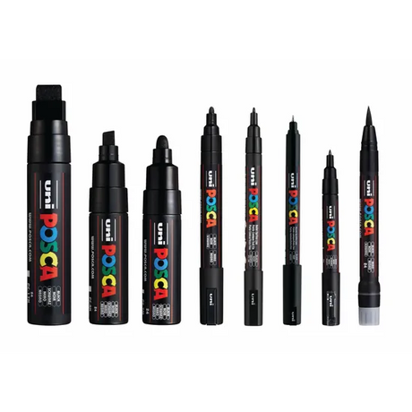 POSCA Marker Assorted Black - Pack of 8 - Modern Teaching Aids NZ