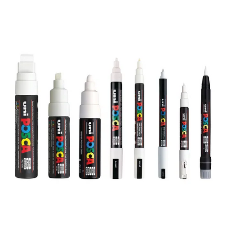 POSCA Marker Assorted White - Pack of 8 - Modern Teaching Aids NZ