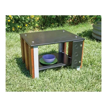 Outdoor Microwave Aluminium and Merbau - Modern Teaching Aids NZ