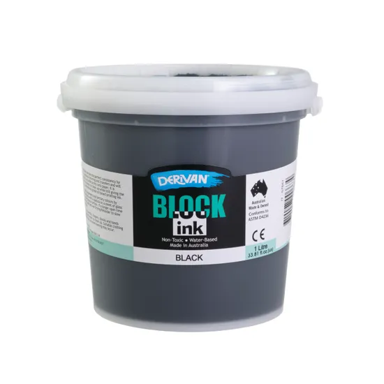 Derivan Block Printing Ink, Black - 1L - Modern Teaching Aids NZ