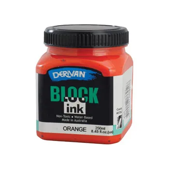 Derivan Block Printing Ink, Orange - 250ml - Modern Teaching Aids NZ