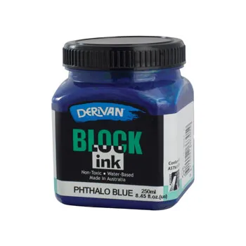 Derivan Block Printing Ink, Phthalo Blue - 250ml - Modern Teaching Aids NZ