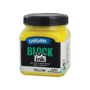 Derivan Block Printing Ink, Yellow - 250ml - Modern Teaching Aids NZ