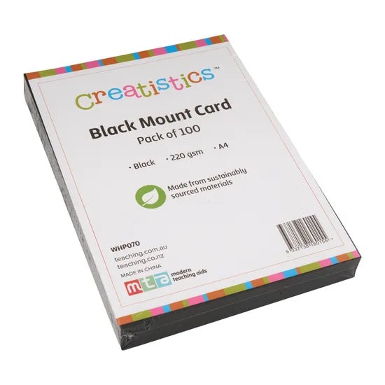 Black Cardboard A4 220 gsm - Pack of 100