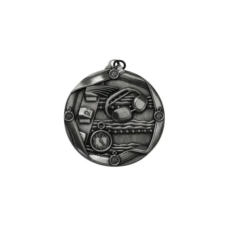 Swimming Medal 45mm Silver - Modern Teaching Aids NZ