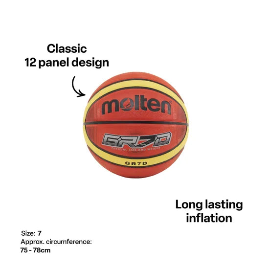 Molten 12 Panel Rubber Basketball Size 7 - Modern Teaching Aids NZ