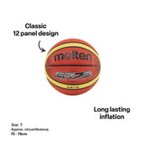 Molten 12 Panel Rubber Basketball Size 7 - Modern Teaching Aids NZ